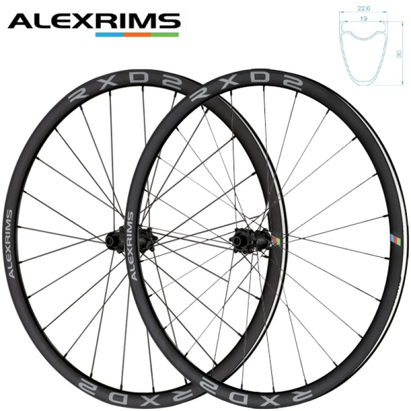 Alexrims RXD2 ホイールセット タイヤ ディスク付 700C ALEXRIMS WHEEL RXD2 700C F12x100mm/R12x142mm ロード ディスク