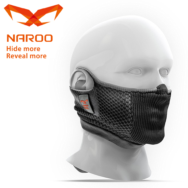 NAROO MASK (ナルーマスク) F5S グレー 63F5SGRAY 花粉対応/スポーツ/フェイスマスク